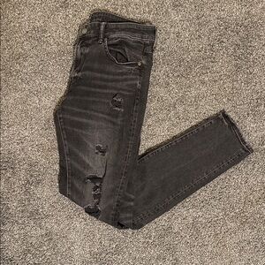 34x34 Men’s American Eagle Outfitters Black Distressed Slim Straight Jeans